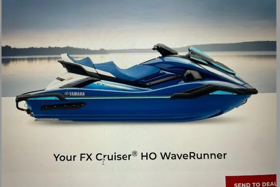 Slide: The Image of Blue Yamaha FX Cruiser HO WaveRunner on a serene lake background, Adonia Azul Trip 2017. - 45