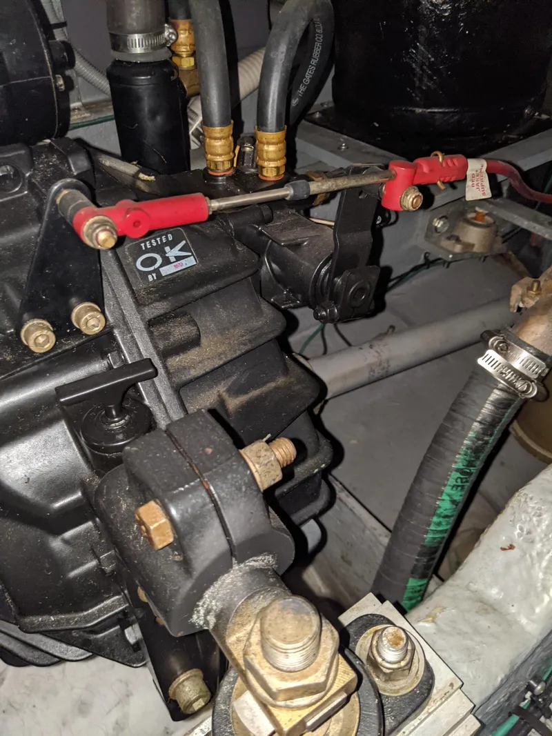 Slide: The Image of Engine compartment of a 1989 Sea Ray 380 Aft Cabin boat. - 40