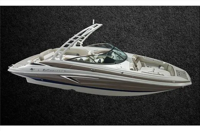 Slide: The Image of 2024 Crownline E255 boat with sleek design and modern features. - 20