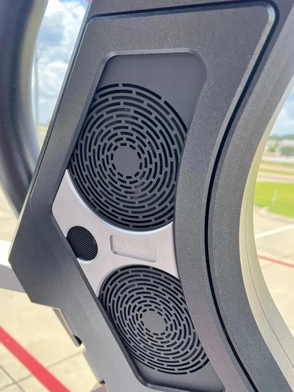 Slide: The Image of Close-up of 2024 Supra SA 400 boat speaker system. - 13