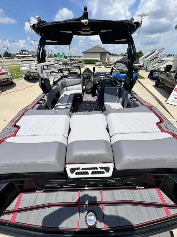 Slide: The Image of 2024 Supra SA 400 boat interior with luxurious seating and advanced features. - 7