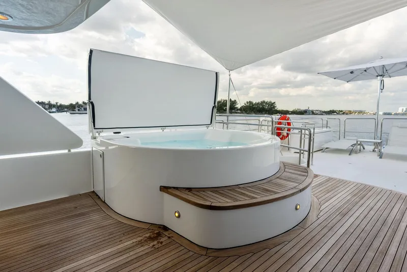 Slide: The Image of Luxury hot tub on the deck of a 2008 Westport 130 yacht. - 28