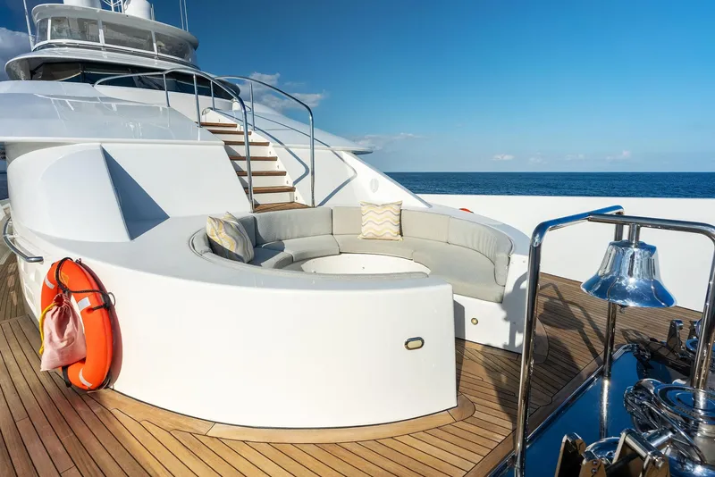 Slide: The Image of Luxury seating area on 2008 Westport 130 yacht with ocean view. - 45