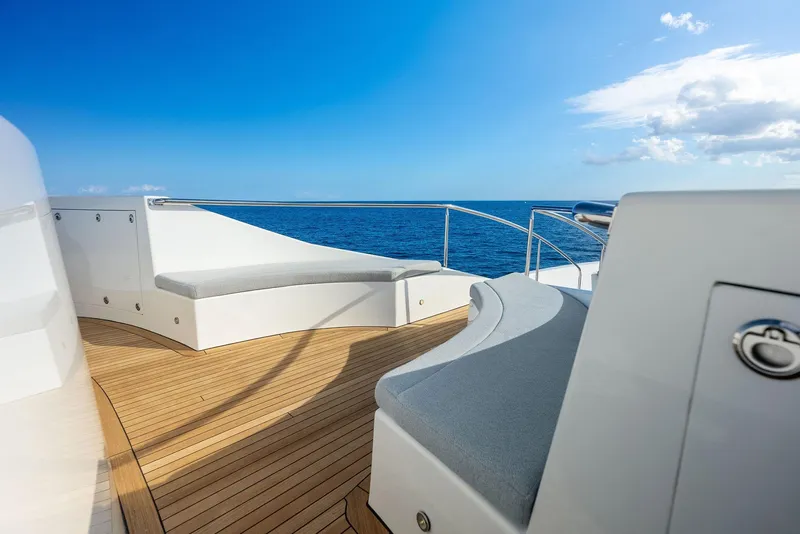 Slide: The Image of Luxurious deck seating on a 2008 Westport 130 yacht with ocean view. - 47