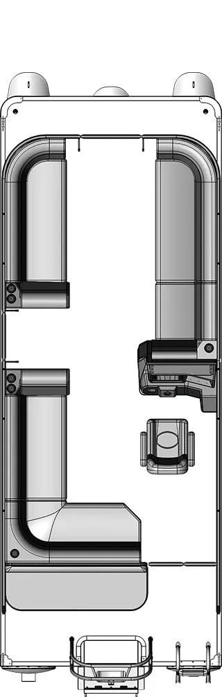 Slide: The Image of Top view of 2023 Apex Marine Qwest E 822 Lanai LTZ pontoon boat layout. - 3
