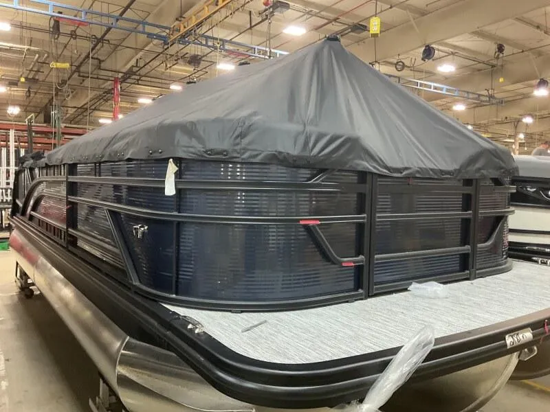 Slide: The Image of 2025 Bennington 22 SSB Tritoon with Yamaha F-150Hp, covered and in stock. - 7