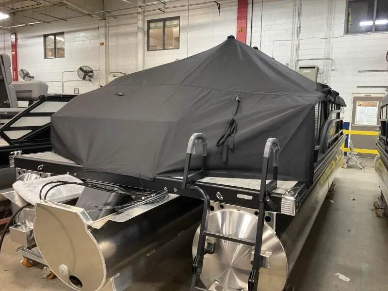 Slide: The Image of 2025 Bennington 22 SSB Tritoon with Yamaha F-150Hp, covered and in stock. - 8