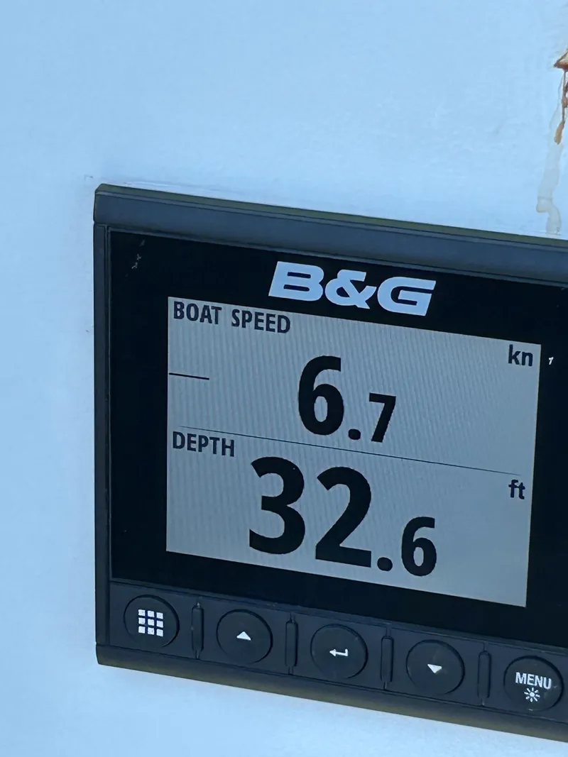 Slide: The Image of B&G boat speed and depth gauge on 1985 Cape Dory 270. - 39