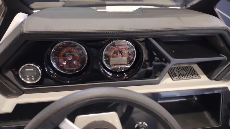 Slide: The Image of 2024 Viaggio Lago X18U dashboard with modern gauges and controls. - 19