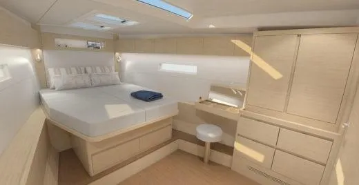Slide: The Image of Luxurious cabin interior of 2025 X-Yachts X-4.9, featuring modern design and ample storage. - 11