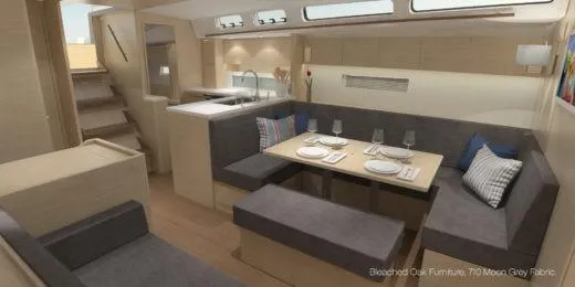 Slide: The Image of Luxurious interior of 2025 X-Yachts X-4.9 with modern dining area and sleek design. - 18