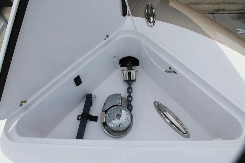 Slide: The Image of Anchor storage compartment of a 2021 Mystic Powerboats M4200. - 40