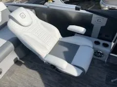 Slide: The Image of Luxurious seating on 2021 Godfrey Monaco 255SFL pontoon boat. - 6