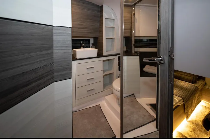 Slide: The Image of Modern bathroom interior on Nassima Yacht N40, 2025 model, featuring sleek design and luxury amenities. - 14