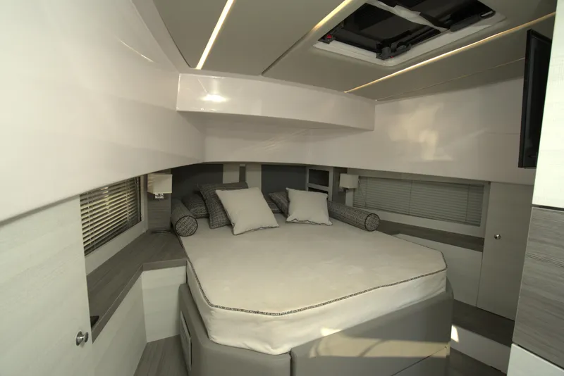 Slide: The Image of Luxurious bedroom interior of 2025 Nassima Yacht N40 with modern design and cozy bed. - 20