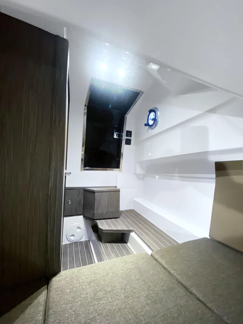 Slide: The Image of Interior cabin of 2025 Ranieri CAYMAN 28 EXECUTIVE boat with modern design. - 27