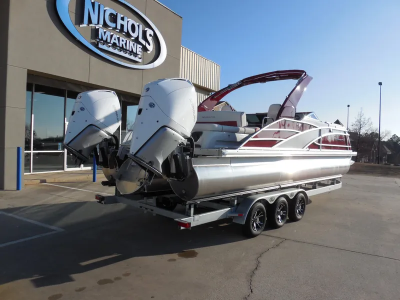 Slide: The Image of 2024 Bennington 27 QSBWAT2 pontoon boat at Nichols Marine dealership. - 3