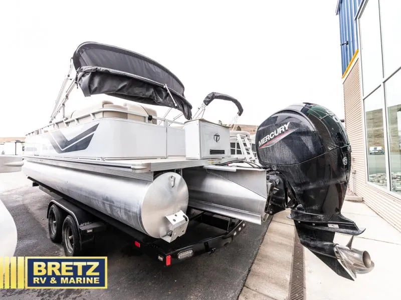 Slide: The Image of 2023 Sport 85 - 25 FT pontoon boat with Mercury outboard motor at Bretz RV & Marine. - 4