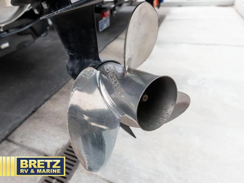 Slide: The Image of Close-up of a 2023 Sport 85 - 25 FT boat propeller at Bretz RV & Marine. - 9
