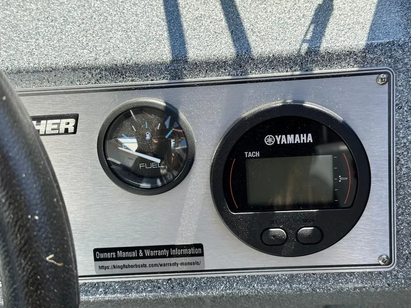 Slide: The Image of Dashboard of 2024 KingFisher 1825 Falcon with Yamaha tachometer and fuel gauge. - 19