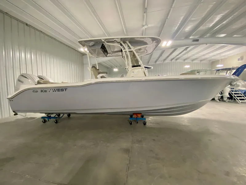 The Image of 2024 Key West 263 FS boat in indoor storage facility. - 0