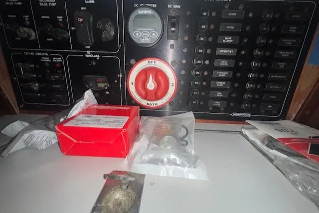 Slide: The Image of Electrical panel and components on a 1966 Tripp 31 Masthead Sloop sailboat. - 13