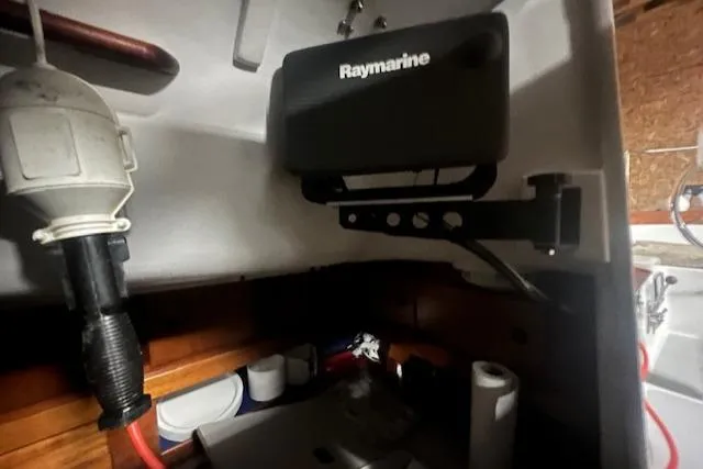 Slide: The Image of Interior of 1966 Tripp 31 Masthead Sloop with Raymarine equipment installed. - 9