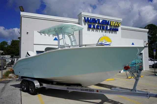 Slide: The Image of 2024 Cape Horn 22OS boat on trailer at Waylen Bay Marine dealership. - 20