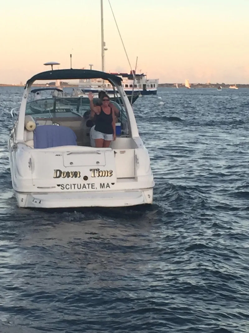 Slide: The Image of 2001 Sea Ray 280 Sundancer boat named "Down Time" in Scituate, MA waters. - 7