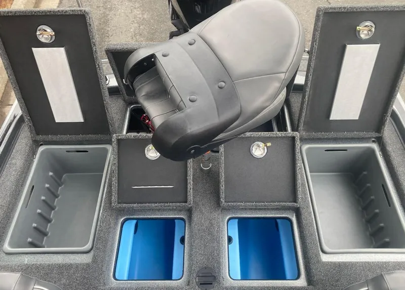 Slide: The Image of 2024 Nitro Z21 XL Pro boat storage compartments and seating. - 21