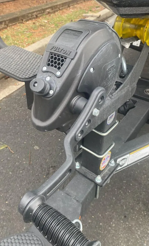 Slide: The Image of Close-up of a 2024 Nitro Z21 XL Pro boat trailer winch. - 28