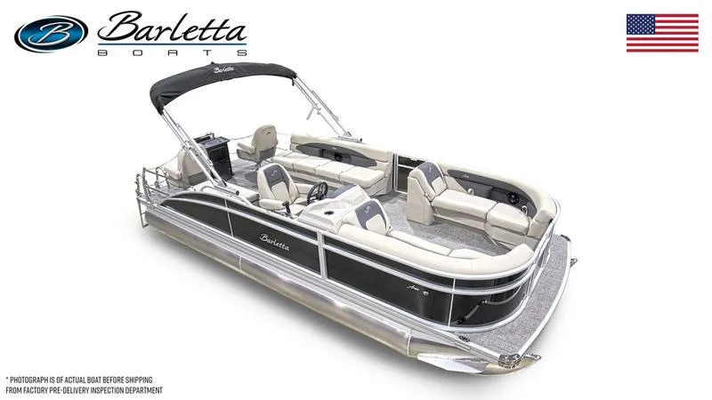 Slide: The Image of 2024 Barletta Aria A22CC pontoon boat with spacious seating and sleek design. - 21