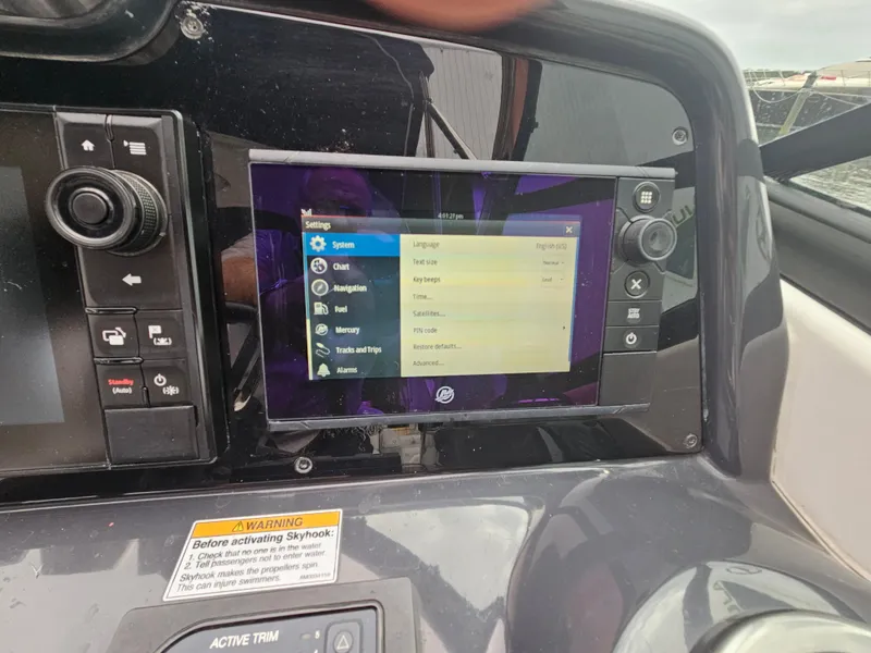 Slide: The Image of Control panel of a 2018 Formula 350 Sun Sport boat with navigation display. - 27