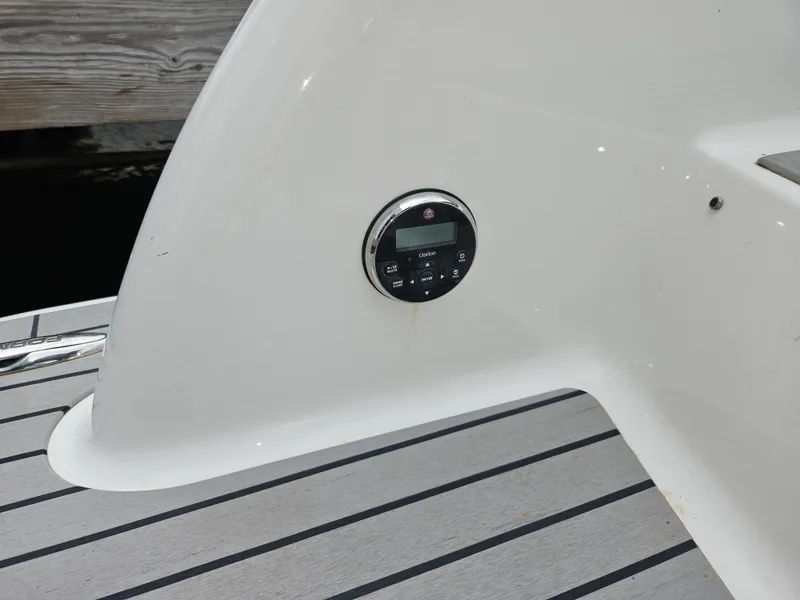 Slide: The Image of 2018 Formula 350 Sun Sport boat control panel on deck. - 38