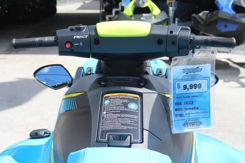 Slide: The Image of 2023 Yamaha WaveRunner EX Deluxe dashboard with price tag. - 5