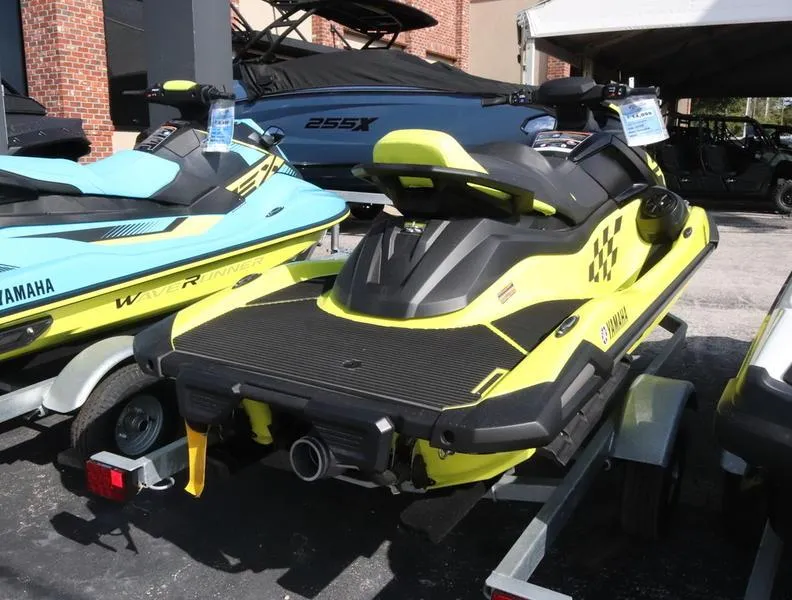 Slide: The Image of 2023 Yamaha WaveRunner VX Cruiser HO on a trailer, rear view. - 3