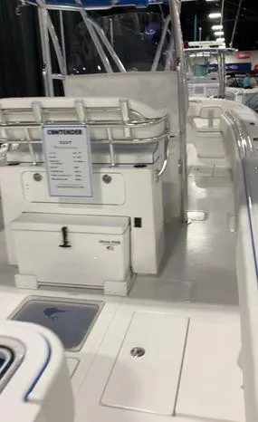 Slide: The Image of 2024 Contender 32 ST boat interior at a boat show. - 5