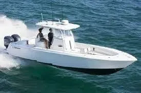 Slide: The Image of 2024 Contender 32 ST boat cruising on open water. - 7