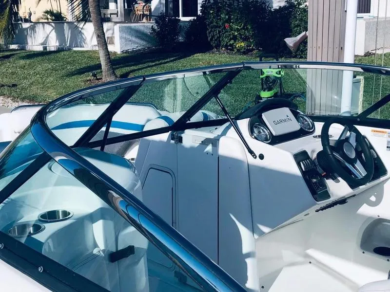 Slide: The Image of 2019 Godfrey Hurricane SD2200 boat interior with Garmin navigation system. - 5