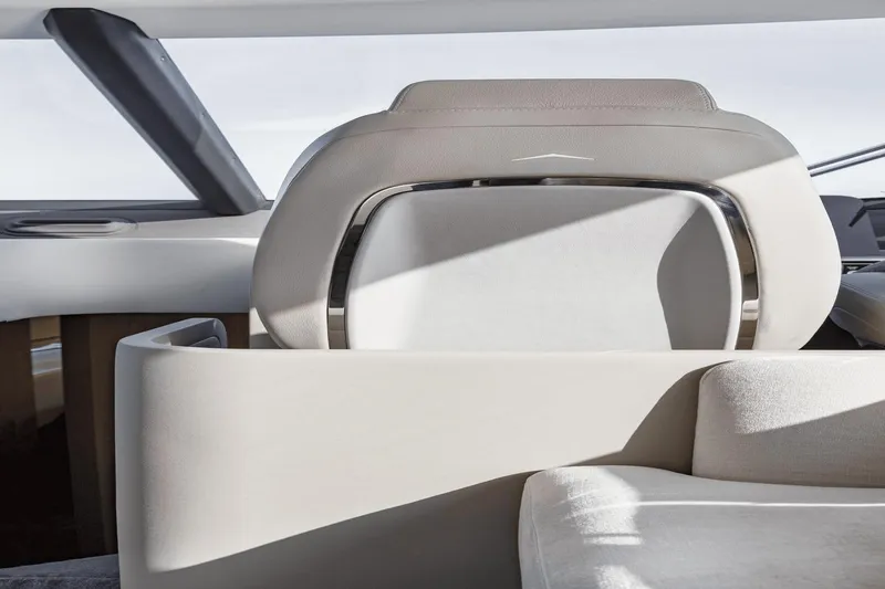 Slide: The Image of Luxurious interior of 2024 Azimut 53 Fly yacht, featuring elegant seating and modern design. - 38