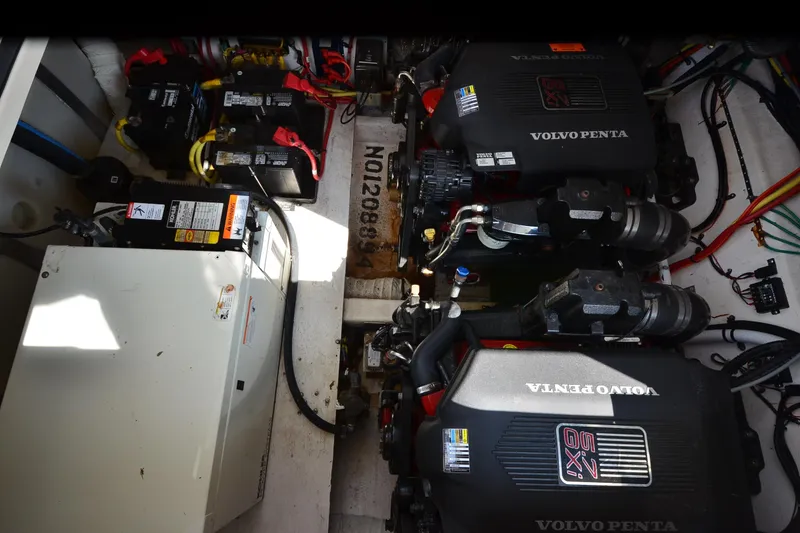 Slide: The Image of Engine room of 2004 Cruisers Yachts 320 Express with Volvo Penta engines. - 24