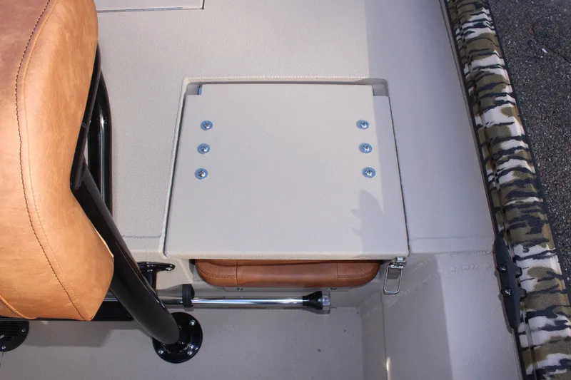 Slide: The Image of 2024 Avid 20 Rogue boat seat and storage compartment. - 20