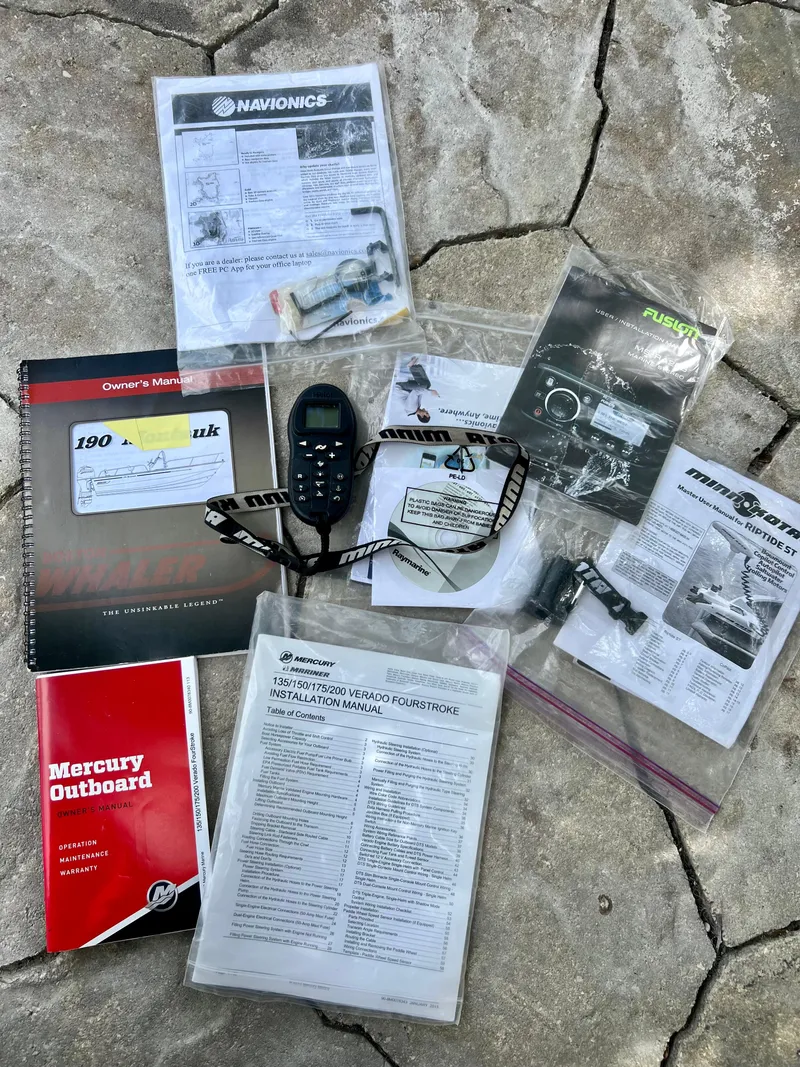 Slide: The Image of Boat manuals and accessories for 2013 Boston Whaler MONTAUK on stone surface. - 35