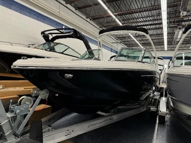 Slide: The Image of 2024 Chaparral 23 SSi boat on display in showroom. - 2