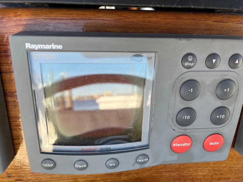 Slide: The Image of Raymarine ST7001 autopilot control on a 1990 Gozzard 36 sailboat. - 27