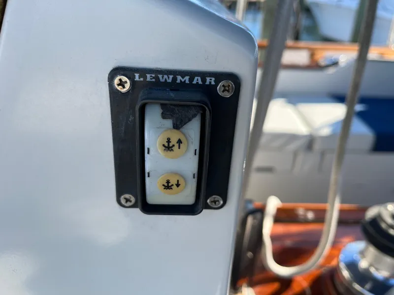 Slide: The Image of Lewmar anchor control switch on a 1990 Gozzard 36 sailboat. - 32