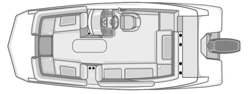 Slide: The Image of Top view of 2024 Starcraft SVX 211 OB boat layout. - 14