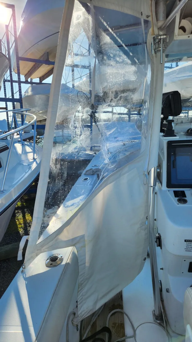 Slide: The Image of 2005 SeaCraft SC32 Master Angler boat interior with clear protective cover. - 17