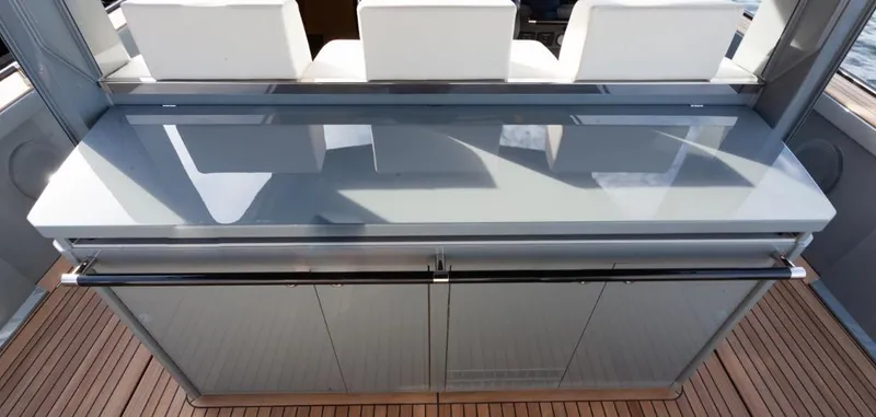Slide: The Image of 2024 Windy SR52 yacht interior with sleek countertop and seating - 15