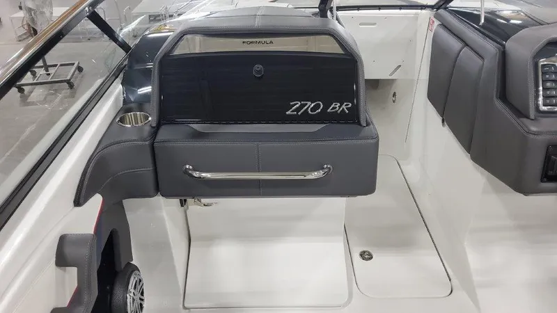 Slide: The Image of 2025 Formula 270 Bowrider interior, featuring sleek seating and modern design. - 14